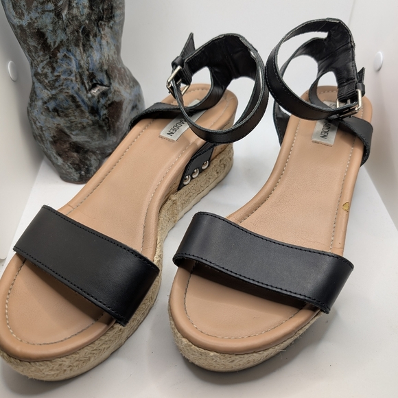 Steve Madden Shoes - Steve Madden Black Leather Espradrilles